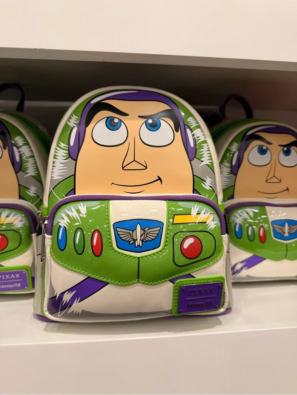 Loungefly Buzz Lightyear Character Mini Backpack in Green, Purple, White